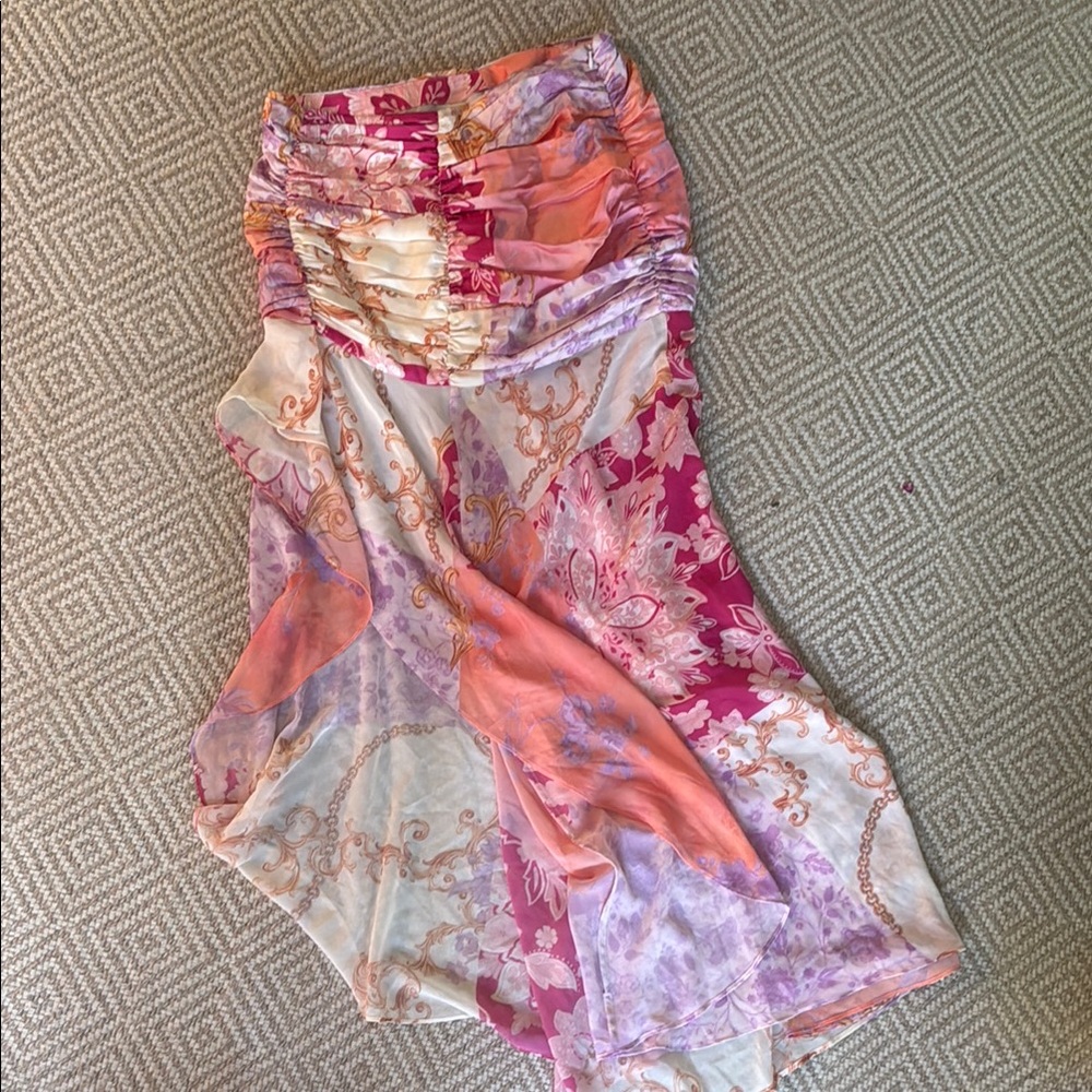 MAJORELLE Multicolor Floral Skirt with slit in front